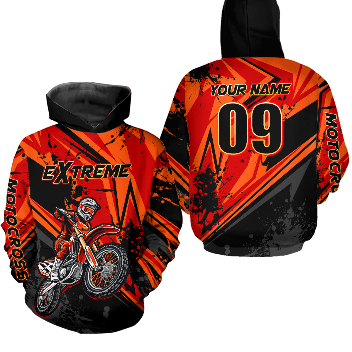 Custom Dirt Bike Jersey Orange Motocross Jersey Upf30+ Mens Women Extreme Racing Shirt| CTP29