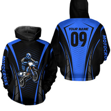 Load image into Gallery viewer, Custom Motocross Jersey Blue UPF30+ Dirt Bike Shirt MX Racing Racewear Adult&Kid| CTP50