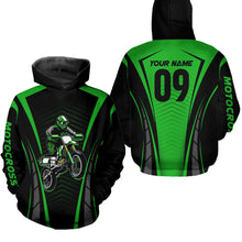 Load image into Gallery viewer, Custom Motocross Jersey Green UPF30+ Dirt Bike Shirt MX Racing Racewear Adult&Kid| CTP50
