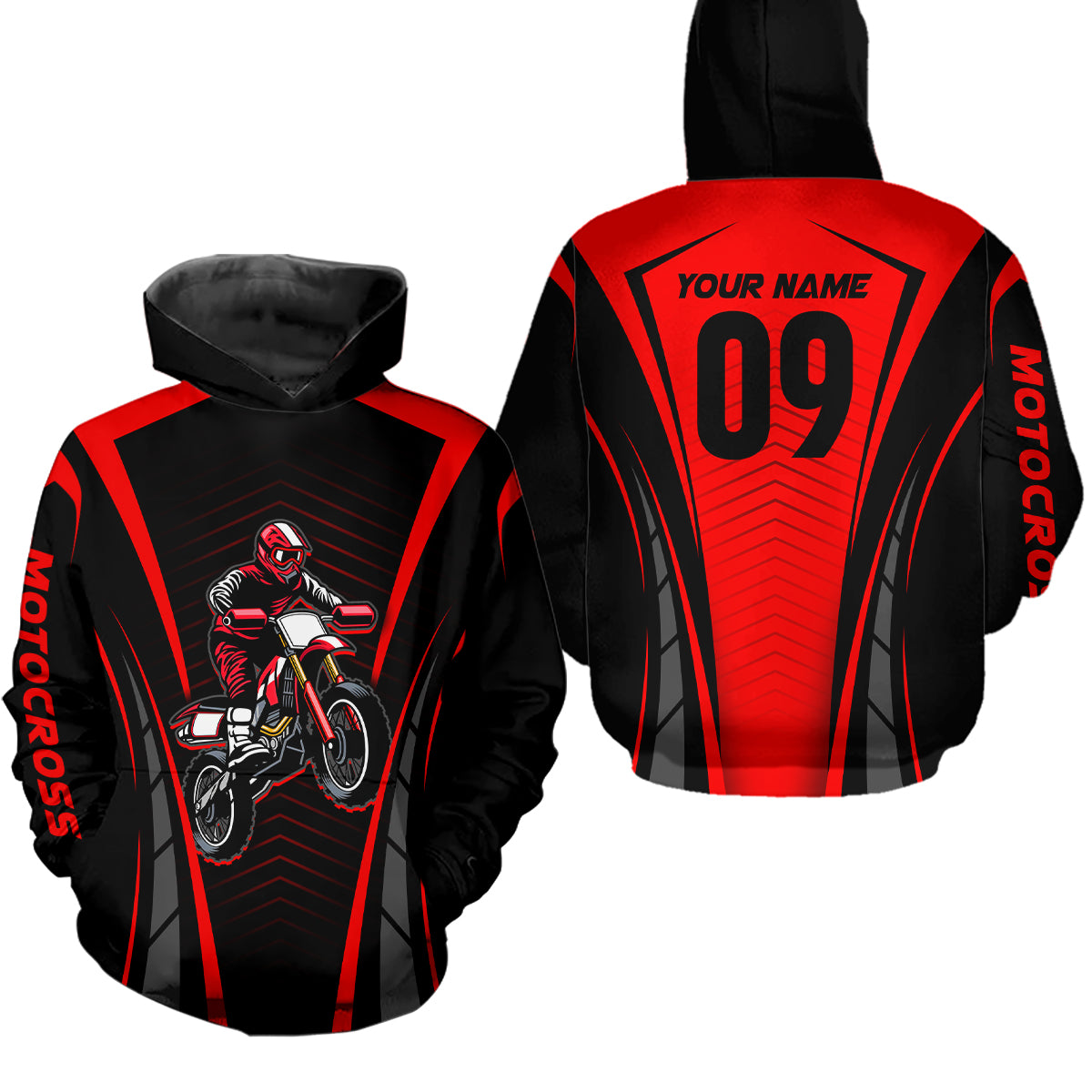 Custom Motocross Jersey Red UPF30+ Dirt Bike Shirt MX Racing Racewear Adult&Kid| CTP50