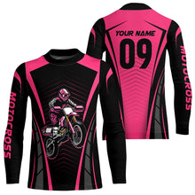 Load image into Gallery viewer, Custom Motocross Jersey Pink UPF30+ Dirt Bike Shirt MX Racing Racewear Adult&Kid| CTP50