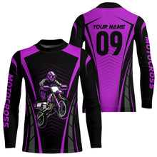 Load image into Gallery viewer, Custom Motocross Jersey Purple UPF30+ Dirt Bike Shirt MX Racing Racewear Adult&Kid| CTP50