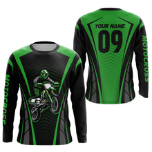 Load image into Gallery viewer, Custom Motocross Jersey Green UPF30+ Dirt Bike Shirt MX Racing Racewear Adult&Kid| CTP50