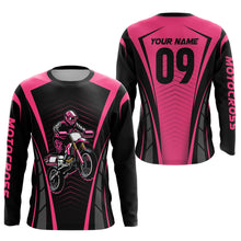 Load image into Gallery viewer, Custom Motocross Jersey Pink UPF30+ Dirt Bike Shirt MX Racing Racewear Adult&Kid| CTP50