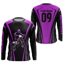 Load image into Gallery viewer, Custom Motocross Jersey Purple UPF30+ Dirt Bike Shirt MX Racing Racewear Adult&Kid| CTP50