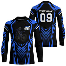 Load image into Gallery viewer, Adult&Kid Custom Motocross Jersey Blue UPF30+ MX Racing Biker Off-road Dirt Bike Racewear| CTP49