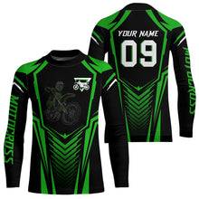 Load image into Gallery viewer, Adult&Kid Custom Motocross Jersey Green UPF30+ MX Racing Biker Off-road Dirt Bike Racewear| CTP49