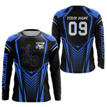 Load image into Gallery viewer, Adult&Kid Custom Motocross Jersey Blue UPF30+ MX Racing Biker Off-road Dirt Bike Racewear| CTP49