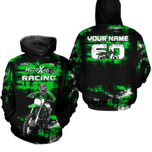 Load image into Gallery viewer, Adult&Kid Green Custom Dirt Bike Jersey Motocross Jersey Upf30+ Mens Women Motocross Shirt| CTP66