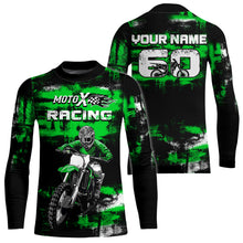 Load image into Gallery viewer, Adult&Kid Green Custom Dirt Bike Jersey Motocross Jersey Upf30+ Mens Women Motocross Shirt| CTP66