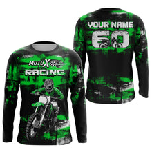 Load image into Gallery viewer, Adult&Kid Green Custom Dirt Bike Jersey Motocross Jersey Upf30+ Mens Women Motocross Shirt| CTP66