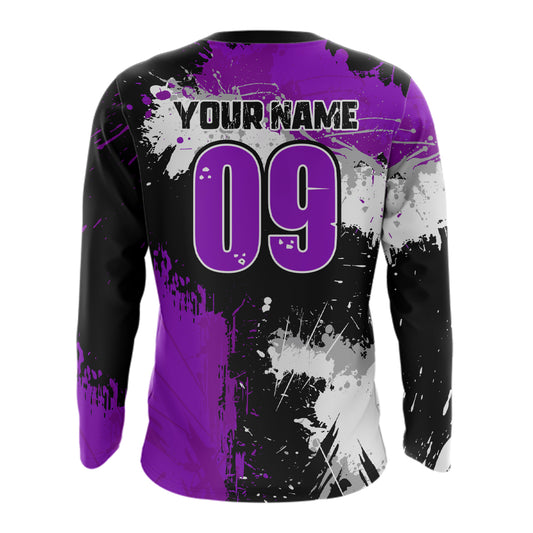 Adult&Kid Purple Custom Motocross Jersey UPF30+ MX Racing Dirt Bike Racewear| CTP34