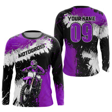 Load image into Gallery viewer, Adult&Kid Purple Custom Motocross Jersey UPF30+ MX Racing Dirt Bike Racewear| CTP34