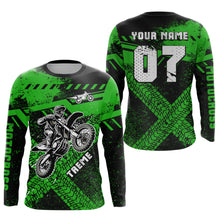 Load image into Gallery viewer, Adult&Kid Custom Green Motocross Jersey for Men Women Upf30+ Extreme Dirt Bike Shirt| CTP75