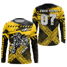 Load image into Gallery viewer, Adult&Kid Custom Yellow Motocross Jersey for Men Women Upf30+ Extreme Dirt Bike Shirt| CTP75