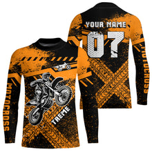 Load image into Gallery viewer, Adult&Kid Custom Orange Motocross Jersey for Men Women Upf30+ Extreme Dirt Bike Shirt| CTP75