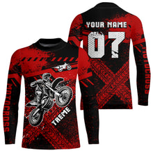 Load image into Gallery viewer, Adult&Kid Custom Red Motocross Jersey for Men Women Upf30+ Extreme Dirt Bike Shirt| CTP75