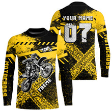 Load image into Gallery viewer, Adult&Kid Custom Yellow Motocross Jersey for Men Women Upf30+ Extreme Dirt Bike Shirt| CTP75