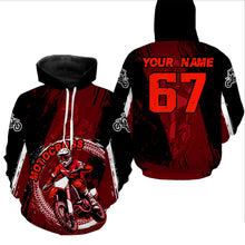 Load image into Gallery viewer, Adult&Kid Red Custom Motocross Jersey Upf30+ Dirt Bike Jersey Mens Women Motocross Shirt| CTP53