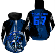 Load image into Gallery viewer, Adult&Kid Blue Custom Motocross Jersey Upf30+ Dirt Bike Jersey Mens Women Motocross Shirt| CTP53