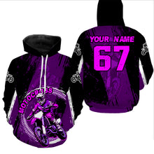 Load image into Gallery viewer, Adult&Kid Purple Custom Motocross Jersey Upf30+ Dirt Bike Jersey Mens Women Motocross Shirt| CTP53