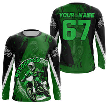 Load image into Gallery viewer, Adult&Kid Green Custom Motocross Jersey Upf30+ Dirt Bike Jersey Mens Women Motocross Shirt| CTP53