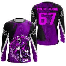 Load image into Gallery viewer, Adult&Kid Purple Custom Motocross Jersey Upf30+ Dirt Bike Jersey Mens Women Motocross Shirt| CTP53