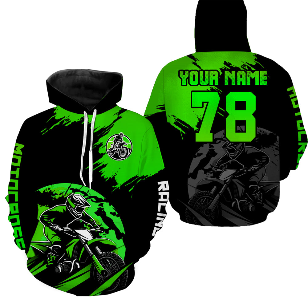 Custom Dirt Bike Jersey Green Motocross Jersey Upf30+ Mens Women Motocross Shirt| CTP54