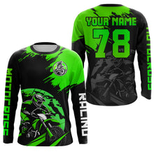 Load image into Gallery viewer, Custom Dirt Bike Jersey Green Motocross Jersey Upf30+ Mens Women Motocross Shirt| CTP54