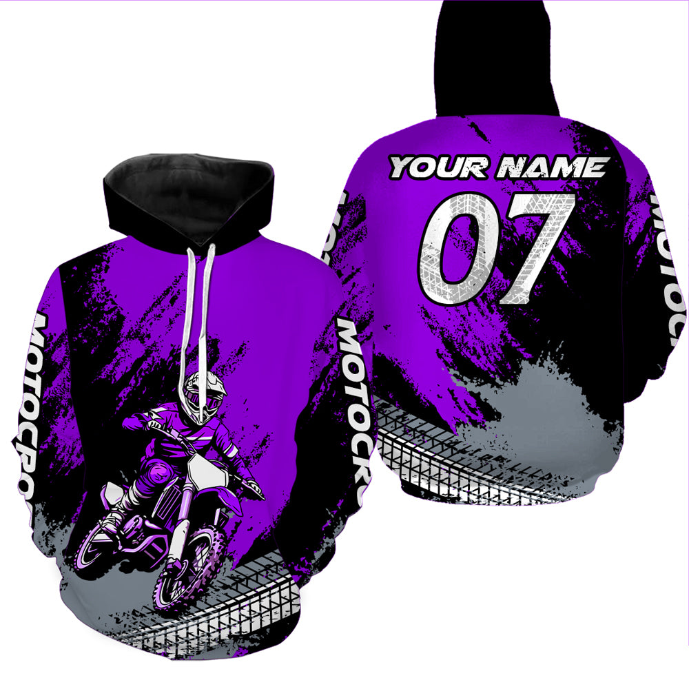 Custom Dirt Bike Jersey Purple Motocross Jersey Upf30+ Mens Women Racing Shirt| CTP30