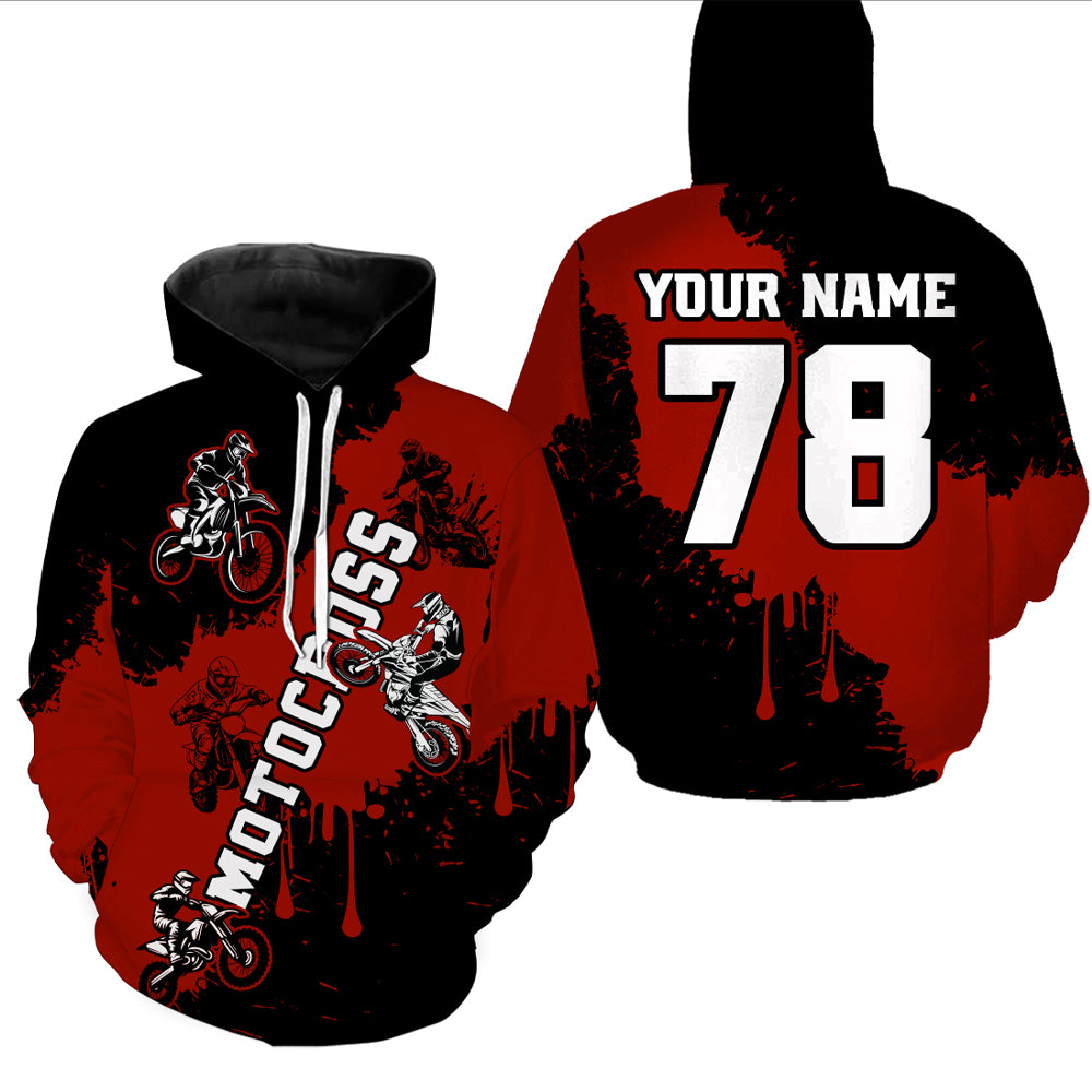 Red custom dirt bike jersey adult&kid Motocross jersey upf30+ mens women Motocross Shirt| CTP03