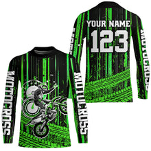 Load image into Gallery viewer, Green Motocross Jersey Upf30+ Custom Dirt Bike Jersey Mens Women Off-Road Jersey Adult&Kid| CTP60
