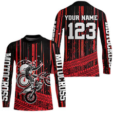 Load image into Gallery viewer, Red Motocross Jersey Upf30+ Custom Dirt Bike Jersey Mens Women Off-Road Jersey Adult&Kid| CTP60