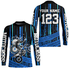 Load image into Gallery viewer, Blue Motocross Jersey Upf30+ Custom Dirt Bike Jersey Mens Women Off-Road Jersey Adult&Kid| CTP60
