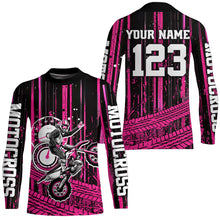 Load image into Gallery viewer, Pink Motocross Jersey Upf30+ Custom Dirt Bike Jersey Mens Women Off-Road Jersey Adult&Kid| CTP60