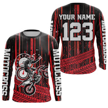 Load image into Gallery viewer, Red Motocross Jersey Upf30+ Custom Dirt Bike Jersey Mens Women Off-Road Jersey Adult&Kid| CTP60