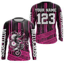 Load image into Gallery viewer, Pink Motocross Jersey Upf30+ Custom Dirt Bike Jersey Mens Women Off-Road Jersey Adult&Kid| CTP60