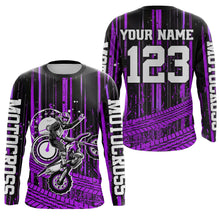 Load image into Gallery viewer, Purple Motocross Jersey Upf30+ Custom Dirt Bike Jersey Mens Women Off-Road Jersey Adult&Kid| CTP60