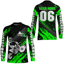 Load image into Gallery viewer, Green Motocross Jersey Upf30+ Custom Dirt Bike Jersey Mens Women Off-Road Jersey Adult&Kid| CTP48