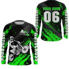Load image into Gallery viewer, Green Motocross Jersey Upf30+ Custom Dirt Bike Jersey Mens Women Off-Road Jersey Adult&Kid| CTP48