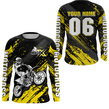 Load image into Gallery viewer, Yellow Motocross Jersey Upf30+ Custom Dirt Bike Jersey Mens Women Off-Road Jersey Adult&Kid| CTP48