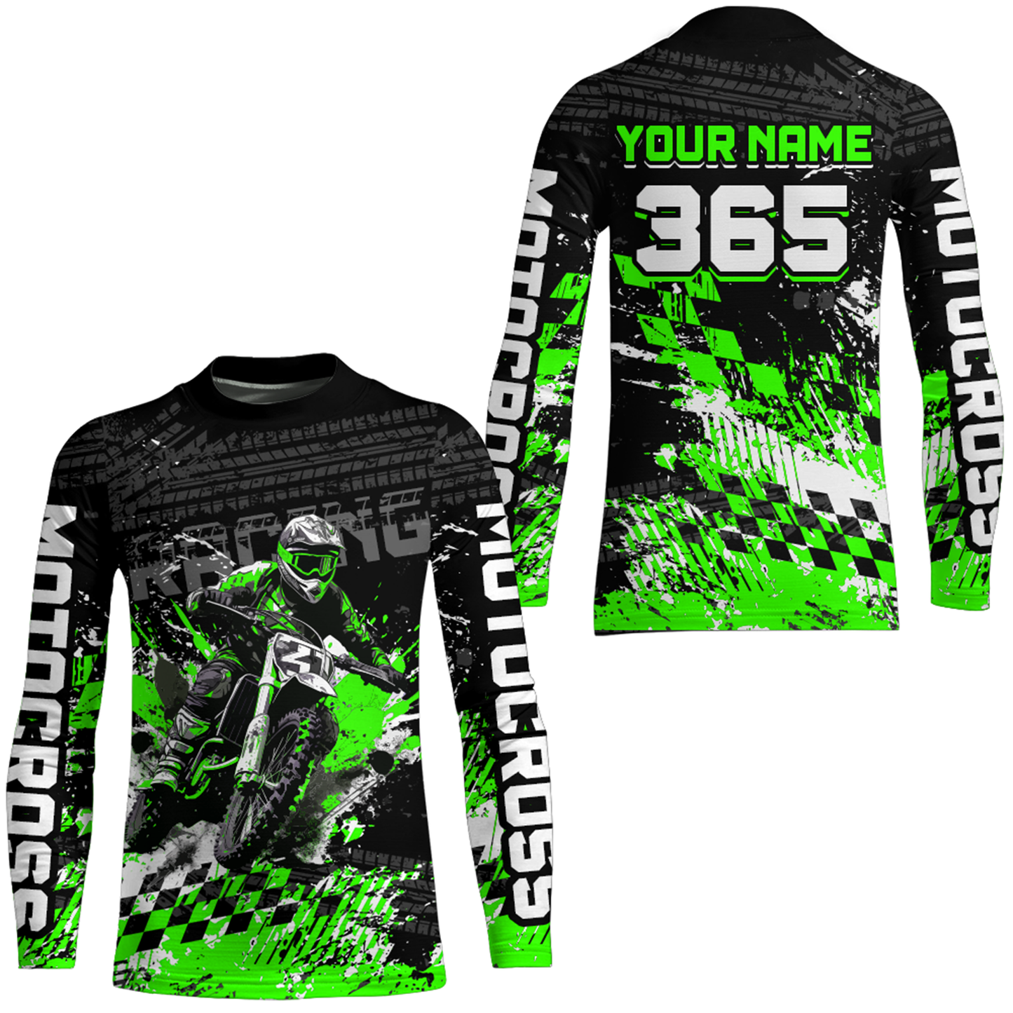Green Dirt Bike Jersey Motocross Jersey Upf30+ Custom Mens Women Off-Road Jersey| CTP44