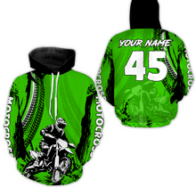 Load image into Gallery viewer, Adult&Kid Green Custom Motocross Jersey UPF30+ MX Racing Biker Off-road Dirt Bike Racewear| CTP65