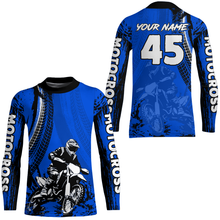Load image into Gallery viewer, Adult&Kid Blue Custom Motocross Jersey UPF30+ MX Racing Biker Off-road Dirt Bike Racewear| CTP65