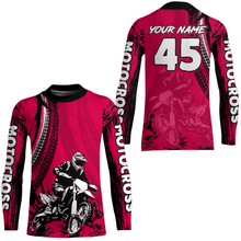 Load image into Gallery viewer, Adult&Kid Pink Custom Motocross Jersey UPF30+ MX Racing Biker Off-road Dirt Bike Racewear| CTP65