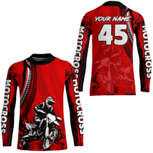 Load image into Gallery viewer, Adult&Kid Red Custom Motocross Jersey UPF30+ MX Racing Biker Off-road Dirt Bike Racewear| CTP65