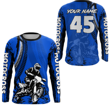 Load image into Gallery viewer, Adult&Kid Blue Custom Motocross Jersey UPF30+ MX Racing Biker Off-road Dirt Bike Racewear| CTP65
