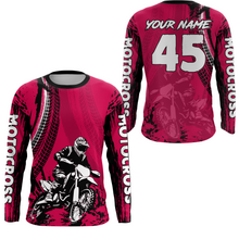 Load image into Gallery viewer, Adult&Kid Pink Custom Motocross Jersey UPF30+ MX Racing Biker Off-road Dirt Bike Racewear| CTP65