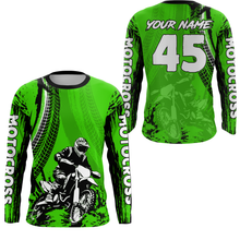 Load image into Gallery viewer, Adult&Kid Green Custom Motocross Jersey UPF30+ MX Racing Biker Off-road Dirt Bike Racewear| CTP65