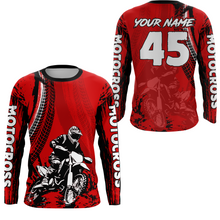 Load image into Gallery viewer, Adult&Kid Red Custom Motocross Jersey UPF30+ MX Racing Biker Off-road Dirt Bike Racewear| CTP65